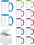 ABBSH Sublimation Mugs, 15oz, 6 Assorted Colors 12Pack