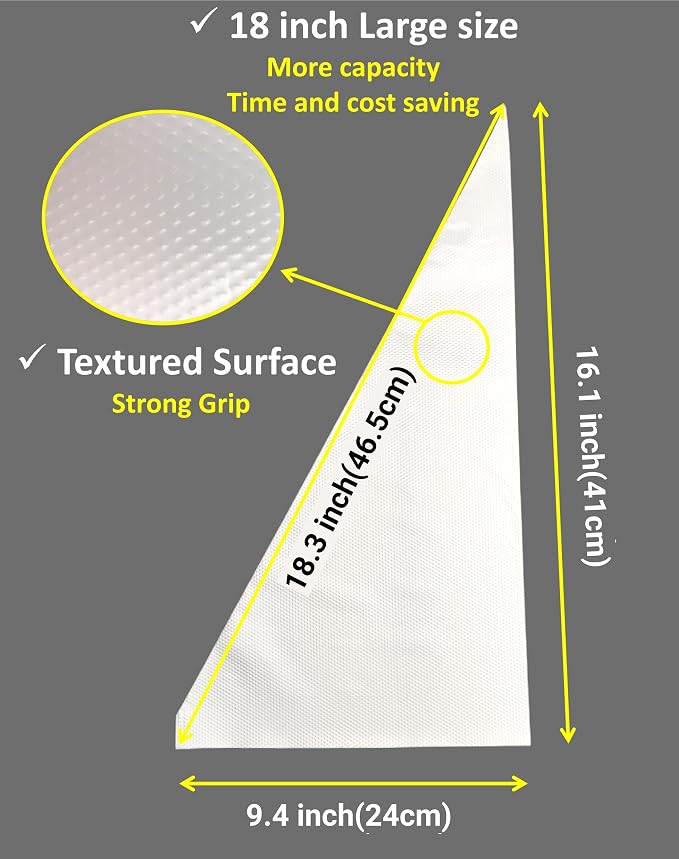 18 Inch Large Piping Bags Disposable Pastry Bags 100 Pack Thick Plastic Anti-Burst Icing Piping Bags For Frosting Decorating Cake Cupcake Cookie (18 Inch-100 Pack)