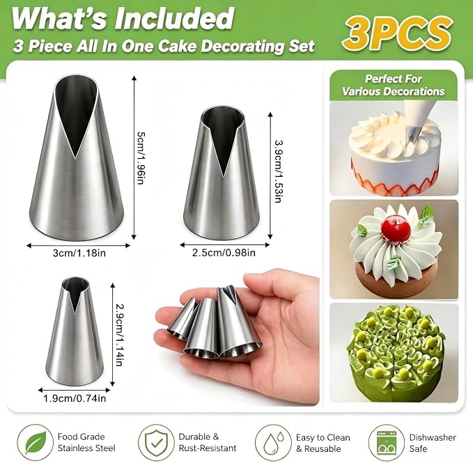 cake piping tips, Russian Piping Tips Set,V-shaped Wave Nozzles Piping Kit - DIY Icing Nozzle Tool for Cupcakes (V-shape)