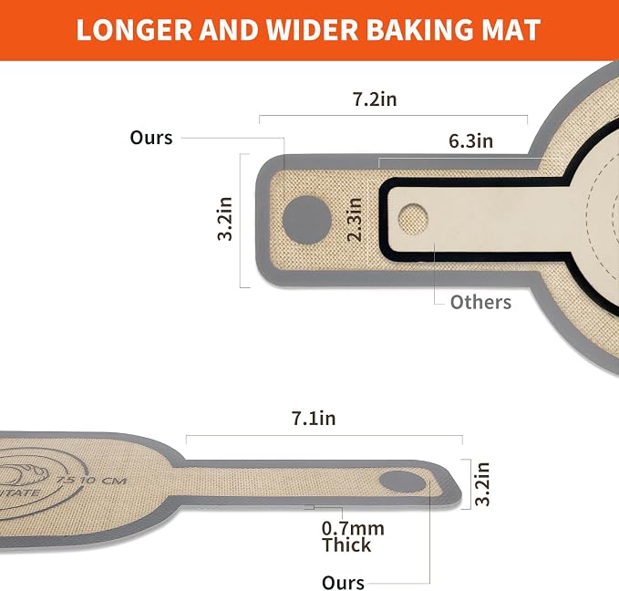 PLAPITATE Silicone Bread Sling Dutch Oven Liner, Non-Stick & Easy Clean Reusable Oval and Round Silicone Bread Baking Mat with Long Handles, Easy to Transfer Sourdough Bread - 2 Gray Set