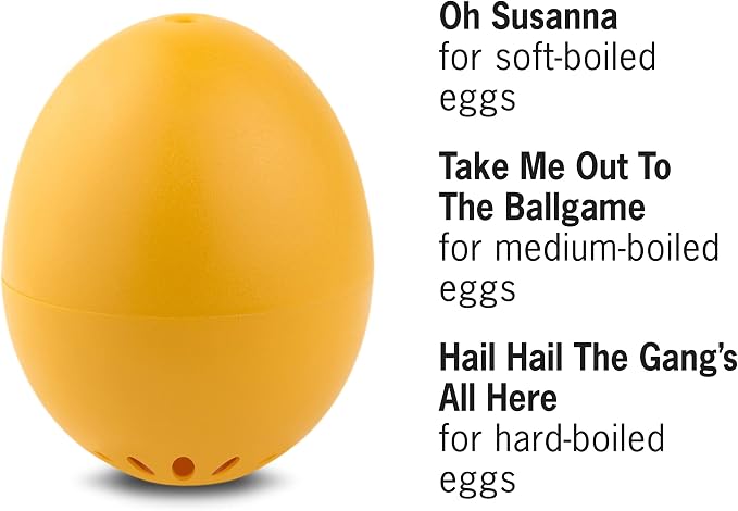 BeepEgg Basic Orange – Egg Timer for Boiling Eggs – Musical Egg Cooker for Soft, Medium, Hard Boiled Eggs – Food Safe – Singing Floating Egg Timer – Egg Cooker for 3 Levels of Doneness - Brainstream