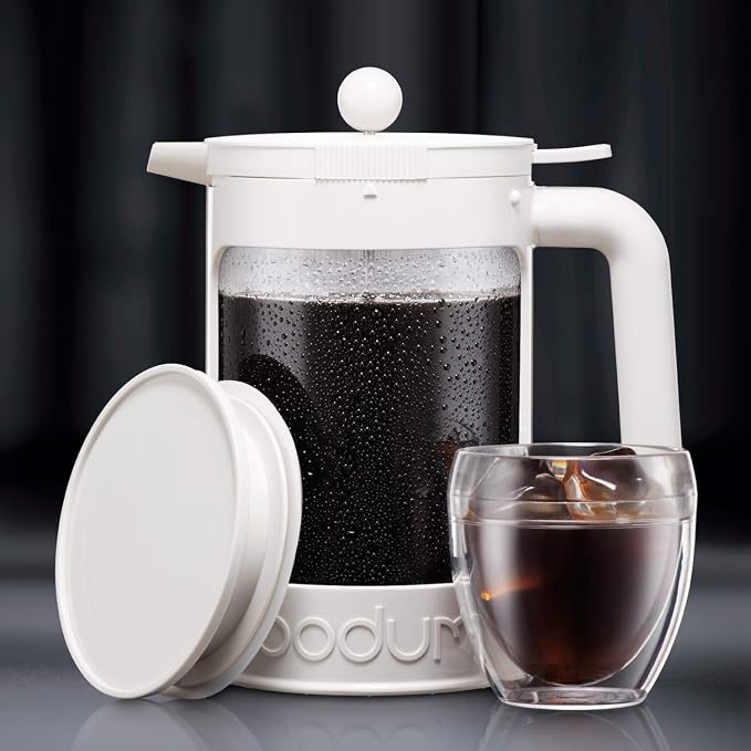 Bodum Bean Cold Brew Coffee Maker Set, 1.5 L/51 oz, White
