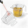 Laser-Etched Measuring Cup Set, 16 oz & 1 Cup Clear Plastic Liquid Measuring Cups, Permanent oz/cup/Tbsp/mL Markings, Food-Grade for Baking & Cooking