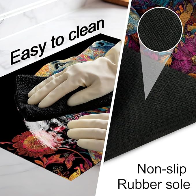 Colorful Dog Stove Top Cover 28.35x20.47 in Non Slip Mat | Heat Resistant Cooktop Protector Mat with Non-Slip Backing, Scratch Protection and Countertop Drying Mat.