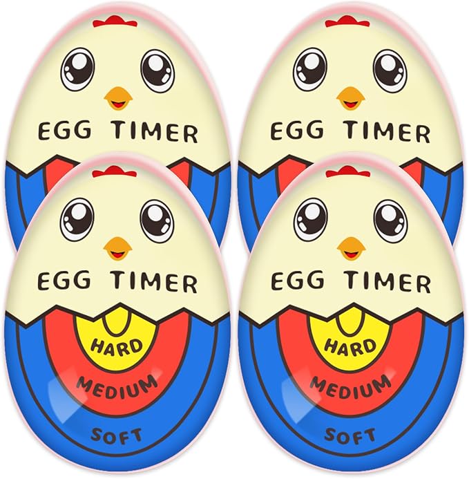Lasubst Egg Timer for Boiling Eggs that Changes Color When Done, 4 Tricolor
