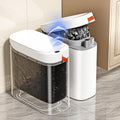 Motion Sensor Bathroom Trash Can, 3.5 Gallon Slim Touchless Automatic Garbage Bin with Lid, Rechargeable Design with Auto Bag Adsorption and One Pull Sealing for Kitchen, Bedroom, Office, Living Room
