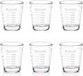 SAIAOKJ Shot Glass Measuring Cup Set, 6 Pack Espresso Shot Glasses (White) | Glass measuring cups feature 26 markings up to 1 OZ, 2 TBS, 6 TSP, 30 ML for espresso, liquor, medicine and recipes