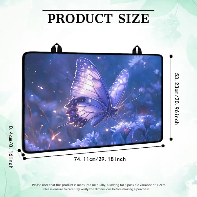Butterfly Purple Stove Top Cover for Electric Stove, Multifunctional Stove Mat, Heart Resistant Cooktop Cover, Folding Range Top Cover, Countertop Dust Protection Cover, 30 x21 Inches