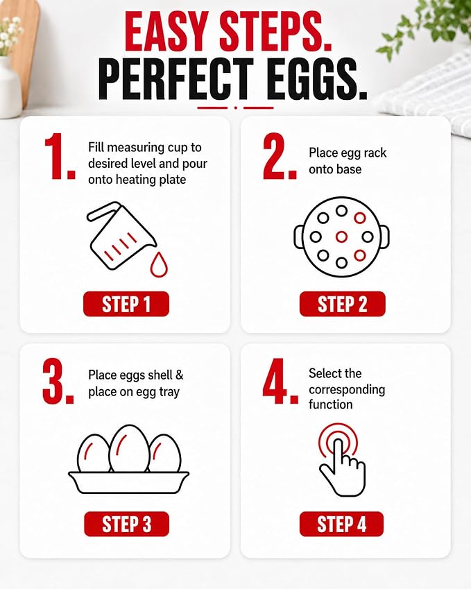 Rapid Egg Cooker, Stainless Steel Electric Egg Steamer for Hard and Soft Boiled Eggs, Fried Egg and Omelet Maker, Auto Shut-Off, Dishwasher-Safe Parts, BPA-Free, Holds 7 Eggs, Black