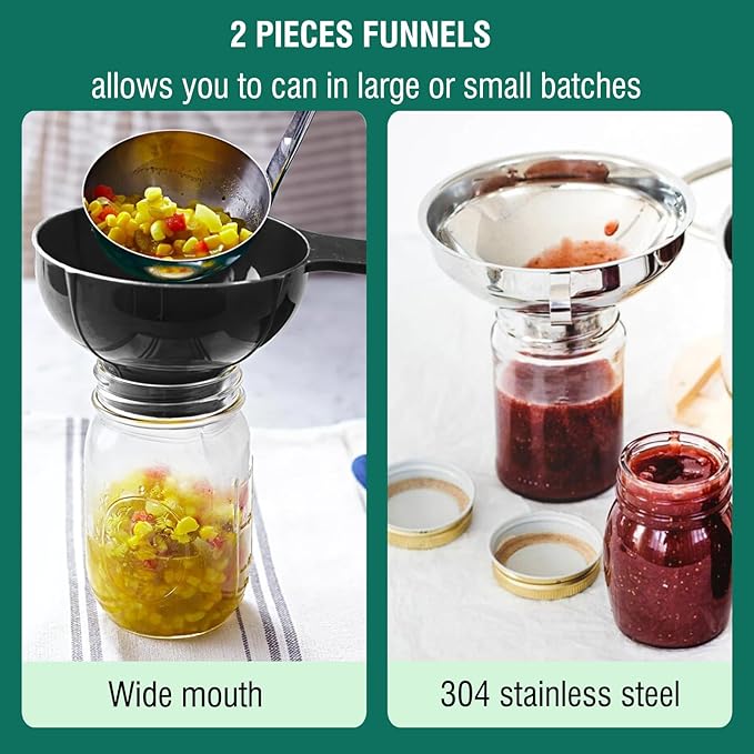 LEONICE Canning Supplies Starter Kit,Water Bath Canning Pot with Rack & Lid | Food-Grade Stainless Steel Canner Kit,3-PLY Bottom 20.5Qt Canner Compatible with All Stovetops,Canning Starter Kit Full Set