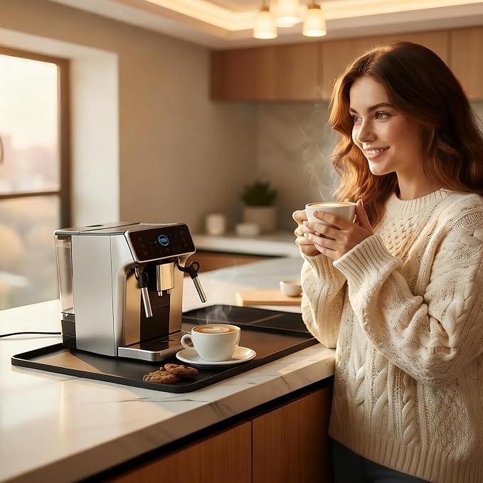 Silicone Coffee Mat, 24''x16'' Coffee Bar Mat with Detachable Dish Drying Mat, Bar Mats for Countertop, Kitchen Espresso Machine Mat, Non-Slip Coffee Maker Pad, Heat Resistant Countertop Protector