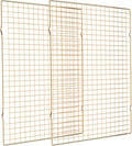 2PCS Cooling Rack for Cooking and Baking, 16" x 10" Wire Rack, Gold | Thick Wire Rack, Oven & Dishwasher Safe, for Roasting, Grilling, Drying, Fits Half Sheet Pan