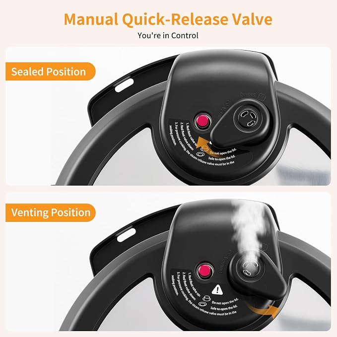 NEWBULIG 10-In-1 Electric Pressure Cooker, 3 Quart Multi Cooker for Rice, Stew and Steam, Small Programmable Stainless Steel Pot with Slow Cook Function and Ceramic Inner Pot