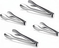 4 Pack 9 Inch and 12 Inch Serving Food Tongs Silver Buffet Stainless Steel Tongs Polished Heavy Duty Kitchen Tableware Set for Cooking Salad Party Picking up Ice Appetizers and More