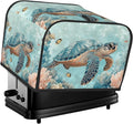 4 Slice Toaster Cover Turtle Sea Coral Ocean Dust Proof Washable Kitchen Appliance Cover with Pocket, Oxford Fabric Countertop Toaster Protector for Standard Toasters Small Appliances