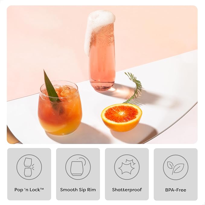 TOSSWARE POP 9oz Flute SET OF 24 Premium Quality, Recyclable, Unbreakable & Crystal Clear Plastic Champagne Glasses