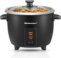 Elite Gourmet ERC003BX Rice Cooker, Keep Warm, Black, 6 Cups Cooked | 3 Cups Uncooked - Also Makes Soups, Stews, Grains and Hot Cereals for Versatile One-Pot Meals