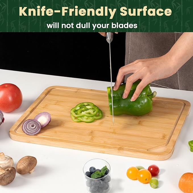 Heimlove 30" Stove Top Cover, Extra Large Bamboo Cutting Boards for Kitchen, Noodle Board Stove Cover Wooden Kitchen Sink Cover, Turkey Carving Board with Juice Groove and Handles