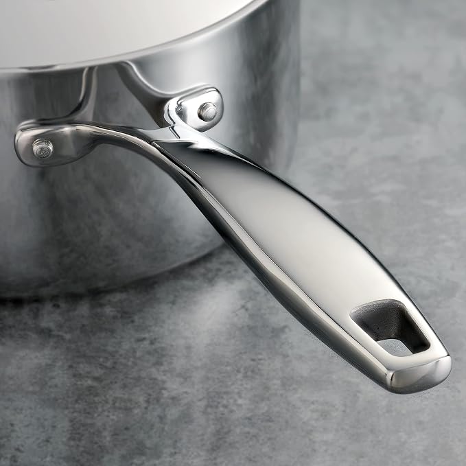 Tramontina Signature Tri-Ply Clad Stainless Steel 4-Quart Sauce Pan | Induction-Ready, Dishwasher-Safe, NSF-Certified, Made in Brazil