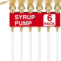 Coffee Syrup Pumps, 6 Pack Gold Syrup Pump | Skinny Syrup Pump for 750ml 25.4oz Syrup Bottle, Syrup Pump Dispenser for Coffee Bar Drinking Mixes,Davinci,Jordans