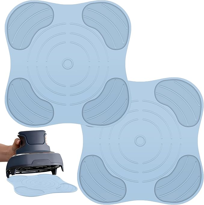 Jalopink Silicone Air Fryer Trivets for Ninja Crispi PowerPod,Heat-Resistant,Non-Slip,Protection for Countertop,Hot Pads for Ninja FN101GY FN101SG FN101ST (Blue-Gray,2PCS)