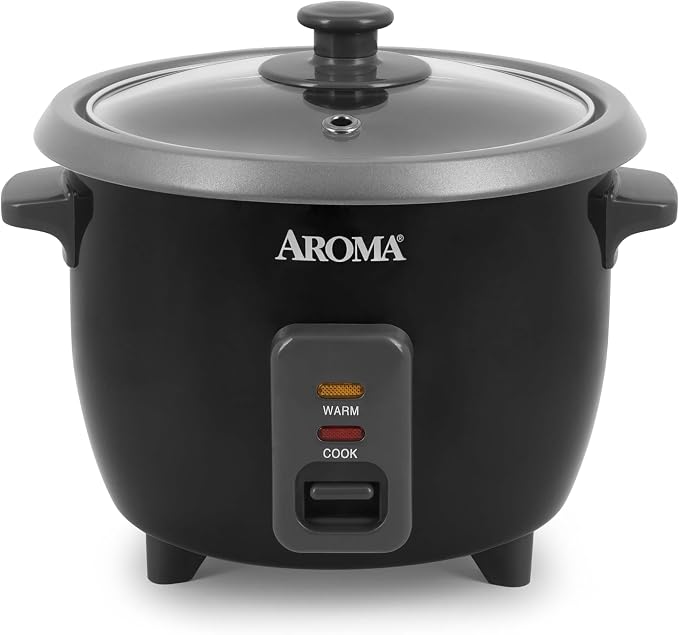 Aroma Housewares 1.5Qt. Rice & Grain Cooker (ARC-363NGB),Black,6-Cup Cooked / 3-Cup Uncooked