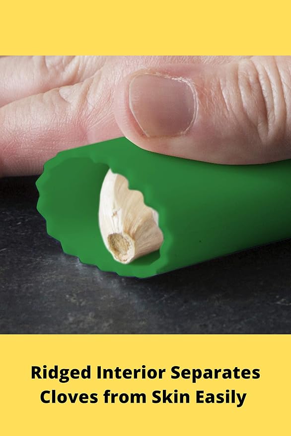 Cestari Kitchen Garlic Peeler Tube Roller – Silicone Garlic Skin Remover, Peels Multiple Cloves in Seconds, BPA-Free, Dishwasher Safe, Green
