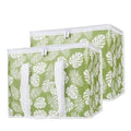 Bodaon 1-Pack Insulated Reusable Grocery Shopping Bags, X-Large Picnic Cooler Bag with Top Cold, Green-Leaf