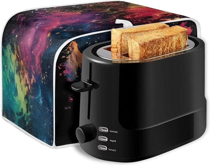 Starry Wolf Print Toaster Oven Dust Cover 2 Slice Anti Fingerprint Bread Maker Cover Decorative Small Kitchen Appliance Covers for Kitchen Counter