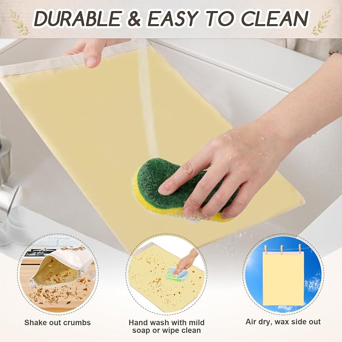 2 Pack Beeswax Bread Bags for Homemade Bread, Sourdough Storage XL 17"x13" | Reusable Bees Wax Bread Bag & Keeper, Natural Canvas with Premium Box for Home Baking, Freezer Storage & Outdoor Use