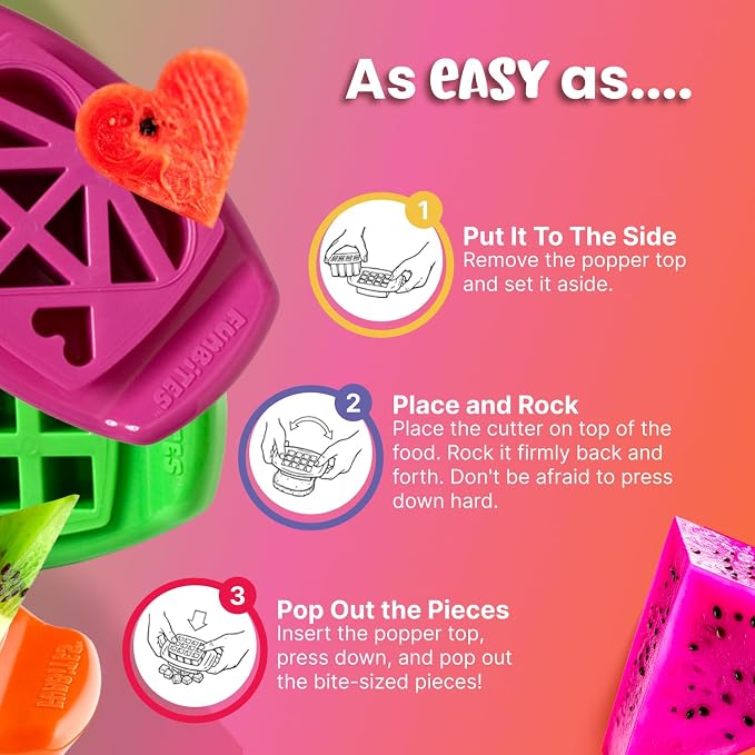 Sandwich Cutter for Kids Lunch, Crustless Bento 2-Pc Set, 3 Pack | Squares, Hearts & Triangles food cutter for toddlers, bite-size shapes, bento lunch accessory, BPA-free, dishwasher safe
