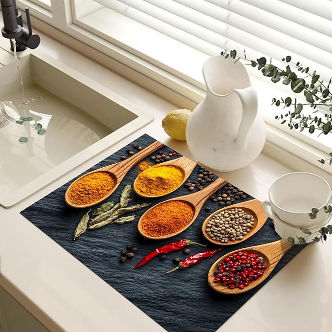 HOMETITUTE Stove Top Cover 28x20 Spice Herb Kitchen Heat Resistant Mat