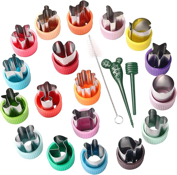 laxizar 18 pcs Cookie Cutters Fruit Cutter Vegetable Cookie Stamps Mold
