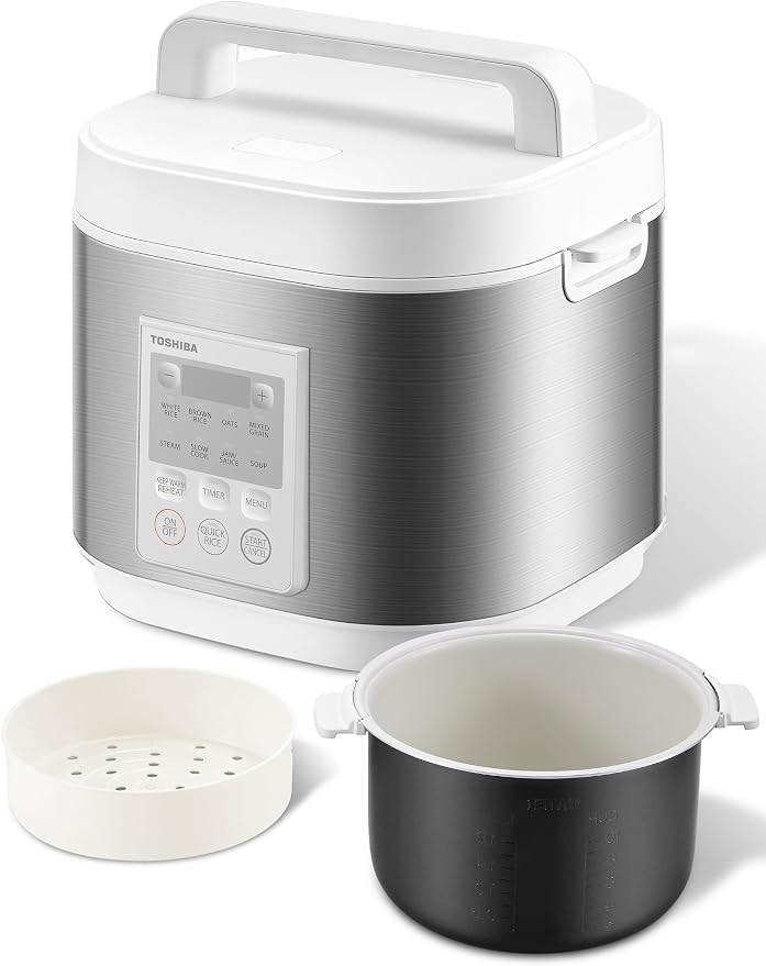 TOSHIBA Rice Cooker Heritage Bento Box, Digital Control, 5.5-Cup Uncooked Rice Capacity, 9 Functions with 3D Heating and 24-Hour Auto Keep Warm