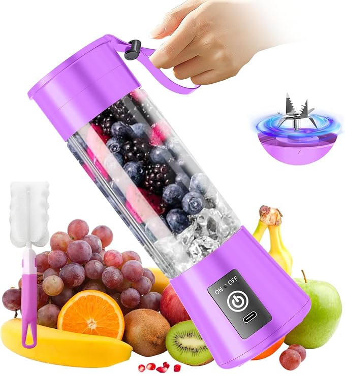 Small Portable Shakes & Smoothie Blender - 13 Oz Personal Size Blender | 380ML BPA Free Traveling Juice Cup, High Blending Speed of 20,000 Rpm, Squeezing Juice Suit in Sports/Office/Home/Travel