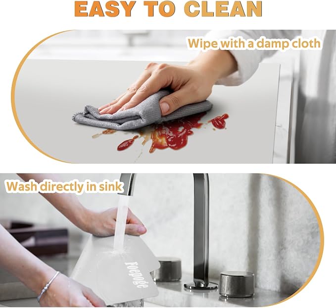 49.2" x 15.7" Large Silicone Mat for Kitchen Counter Protector, Cuttable | Silicon Countertop Protector Mat Heat Resistant Mats for Countertop, Cut to Fit Placemat Ship Roll by Foepoge, Gray