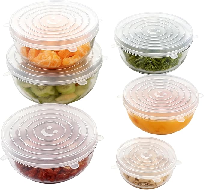 Reusable Silicone Stretch Lids for Food Storage Six Specifications of Reusable Silicone Bowl Cover Silicon Container Lid Covers for Various Food Containers Leftover Food Fruit Bowls