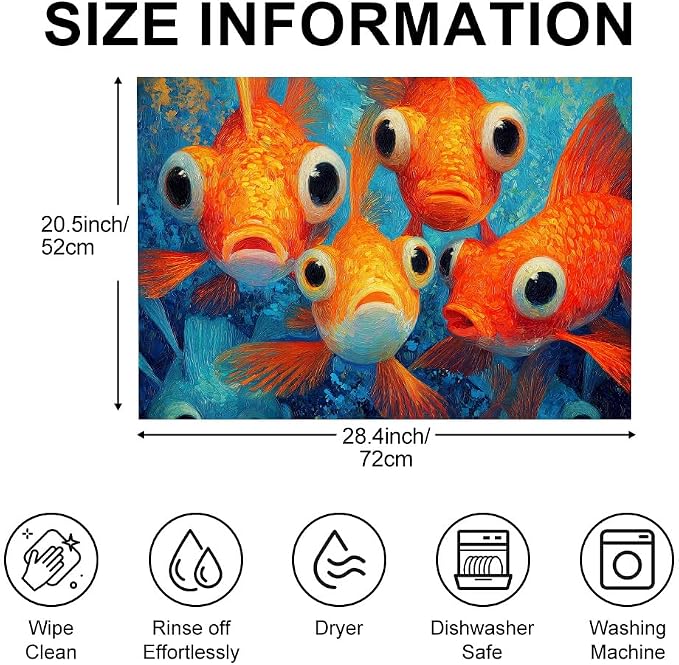 Stove top covers for electric stove 28.3 x 20.5 Inch Colorful Fish Cluster Art Stove Top Covers for Electric Stove Ocean Theme