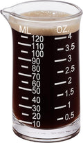 Ackers Shot Glass Etching Scale Measuring Cup 4 Ounce/120ML Liquid Heavy High Espresso Glass Cup,V-Shaped Spout