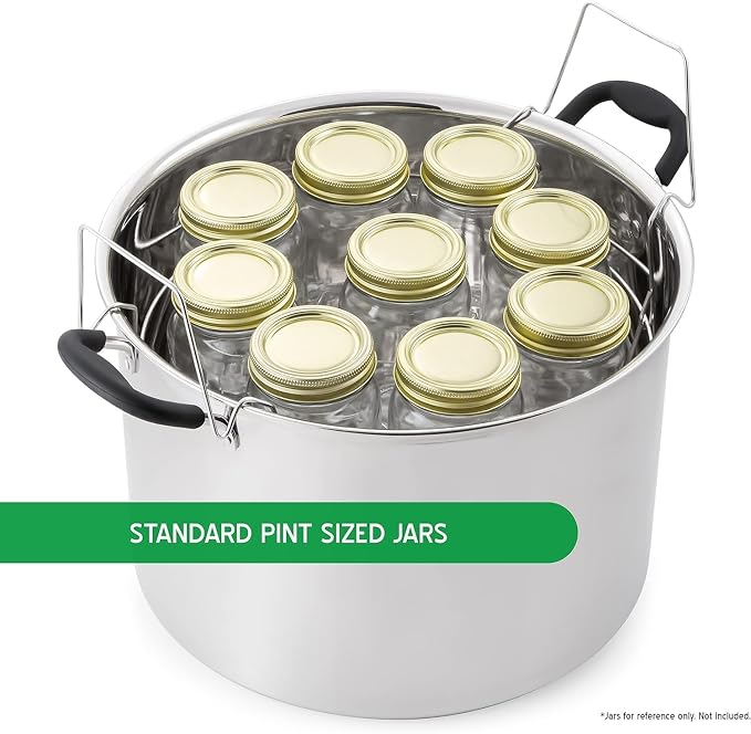 Prep•N•Cook by McSunley 21.5Qt Induction Stainless Steel Water Bath Canner (Canner + Tool Set & Canning Rack)