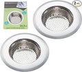Fengbao 2PCS Kitchen Sink Strainer - Stainless Steel, Large Wide Rim 4.5" Diameter