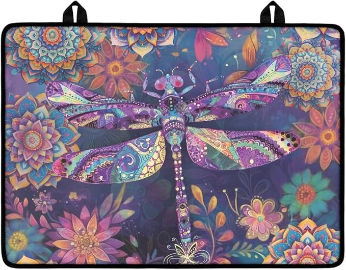 Boho Mandala Dragonfly Print Stove Top Covers for Electric Stove Stain Resistant Cooktop Cover 29.18 x 20.96 inch Stovetop Protector Pad Coffee Machine Mat for Flat RV Range