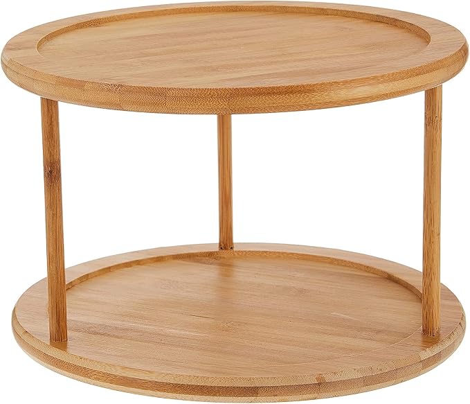 Lipper International 8302 Bamboo Wood 2-Tier 10" Kitchen Turntable