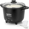 AshGlen Small Rice Cooker 2-Cup uncooked/ 4-Cup Cooked, Mini Hot Pot Electric, Mini Electric Pot, Ceramic Rice Cooker, Small Rice Steamer, Noodle & Oatmeal Cooker, Dual Modes, Single Serve, Graphite