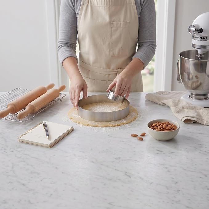 Large Round Cake Ring Set-4/6/8 Inch Biscuit Cutter Stainless Steel Circle Pancake Mold English Muffin Ring
