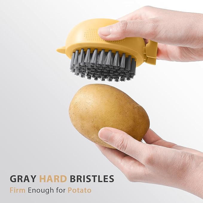 Lumkew Vegetable Potato Scrubber Brush for Food | Produce Brushes for Fruits and Veggie Washing Potatoes Scrub Cleaner Fun Kitchen Gadgets
