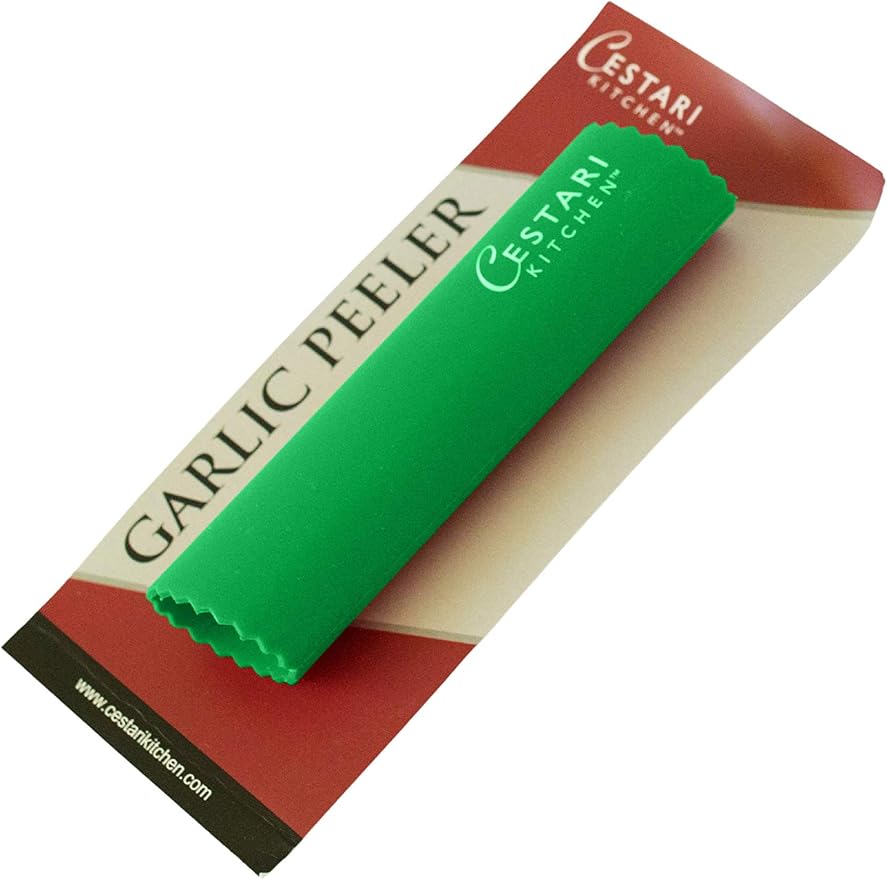 Cestari Kitchen Garlic Peeler Tube Roller – Silicone Garlic Skin Remover, Peels Multiple Cloves in Seconds, BPA-Free, Dishwasher Safe, Green