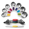 Spring Chef 15 Magnetic Measuring Cups & Spoons Set, Patented, Multicolor | Stackable Stainless Steel Measuring Cups & Heavy Duty Metal Measuring Spoons with Levelers for Dry & Liquid Ingredients