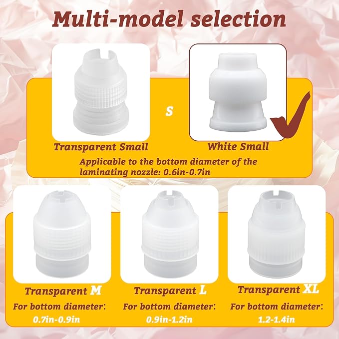 10 Pack Piping Bag Couplers for Icing Nozzles, Medium Couplers for Piping Bags, White - Small sized - PP