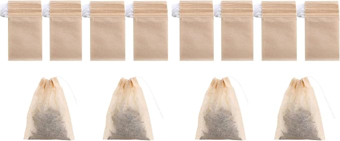 800 Pack Disposable Drawstring Tea Filter Bags, 7 x 9cm Natural Color